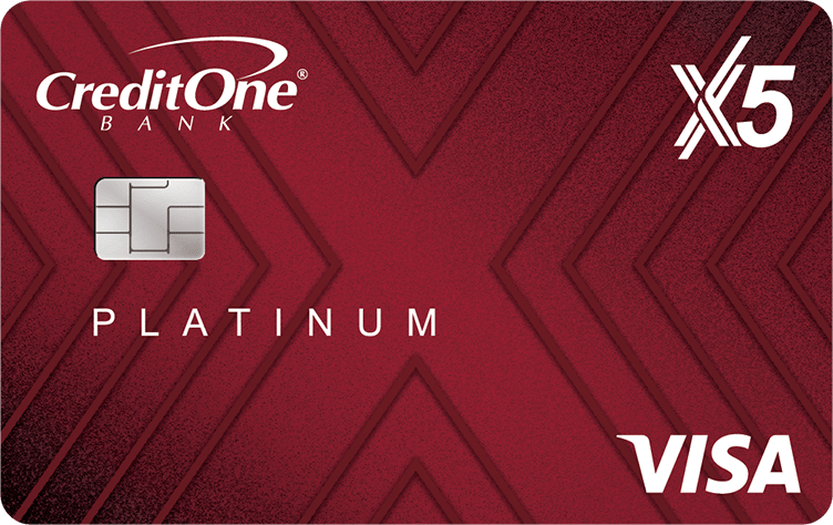 credit one bank X5 platinum visa card